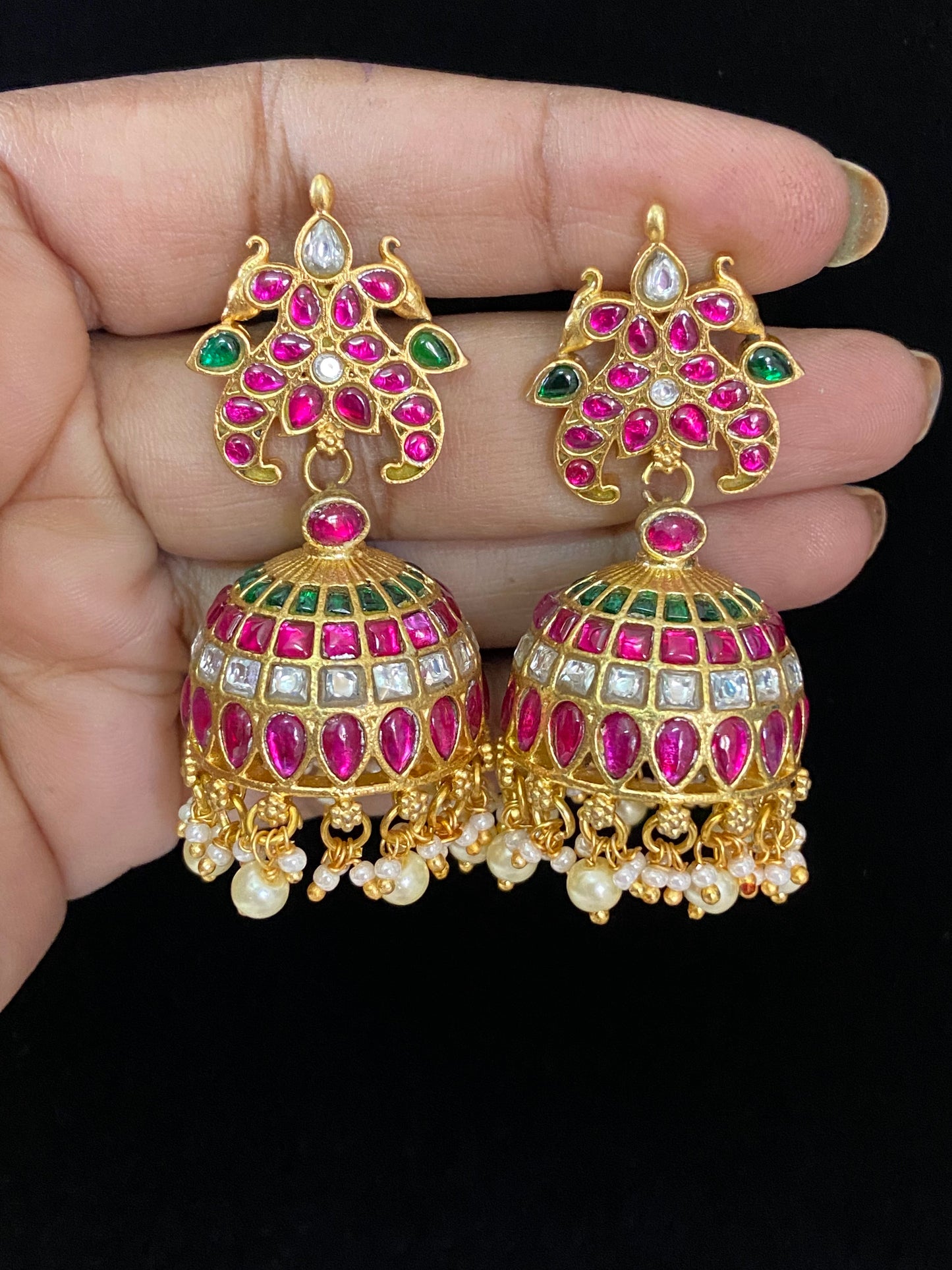 Jadau kundan jumki | Handmade jumki | Indian jewelry