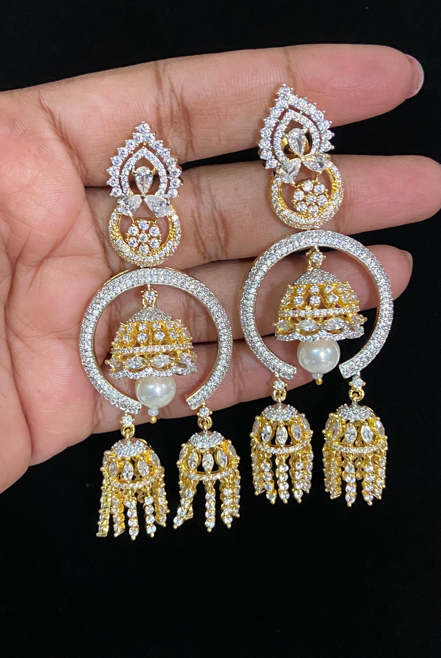 Dual tone earrings | Partywear earring