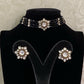 Simple black beads choker | Kundan pendant choker