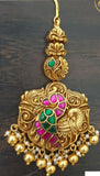 Antique Peacock Temple Maang Tikka | Traditional South Indian Jewelry