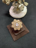 AD Polki Finger Ring | Adjustable Finger Ring