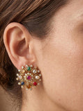 Beautiful CZ Navarathna Studs | Indian Traditional Jewelry