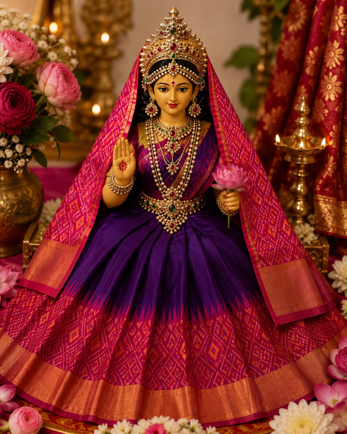 Goddess Dress | Sravanamasam Ammavari  Kalasam Dress | Traditional Ammavari Dress