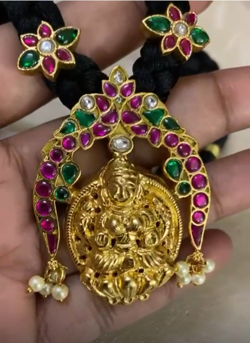 Jadau Kundan Lakshmi Pendant Thread Necklace | Traditional Necklace