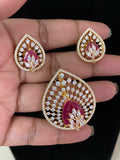 Beautiful AD Pendant With Studs | Latest Indian Jewelry