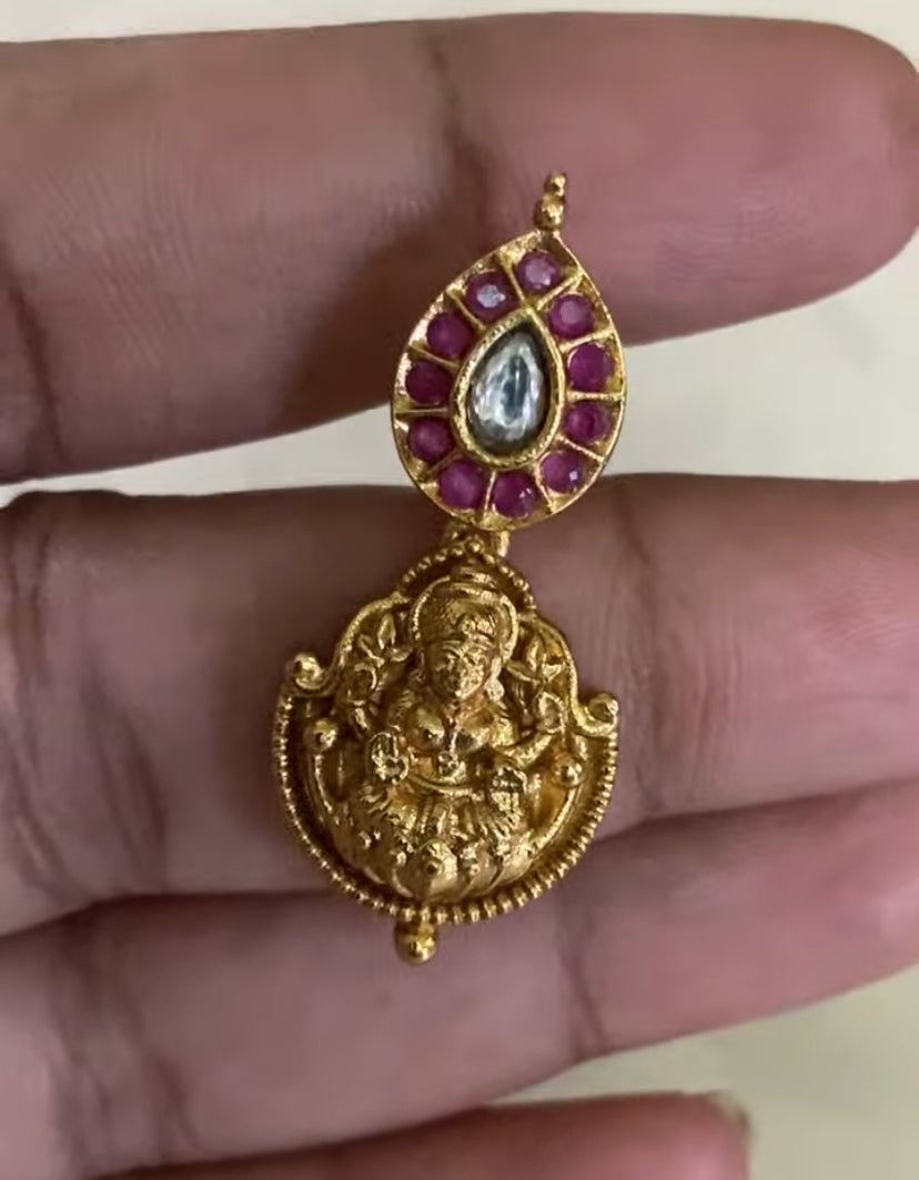 Lakshmi Haram With Earrings | Temple Traditional Necklace