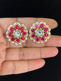 Jadau Kundan Pearl Studs | Indian Earrings In USA