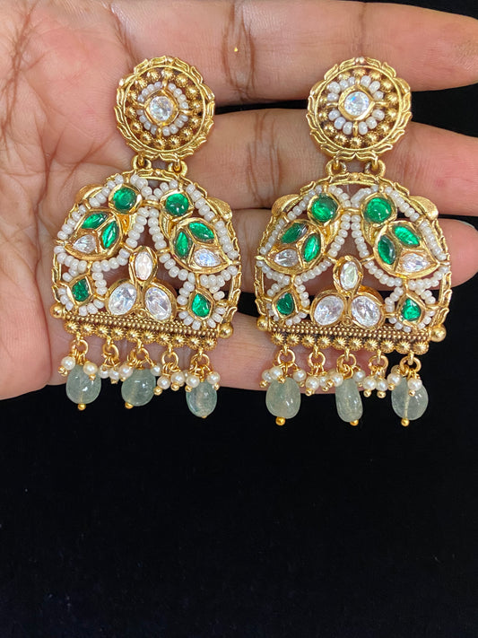 Polki Kundan Earrings | Indian Earrings In USA