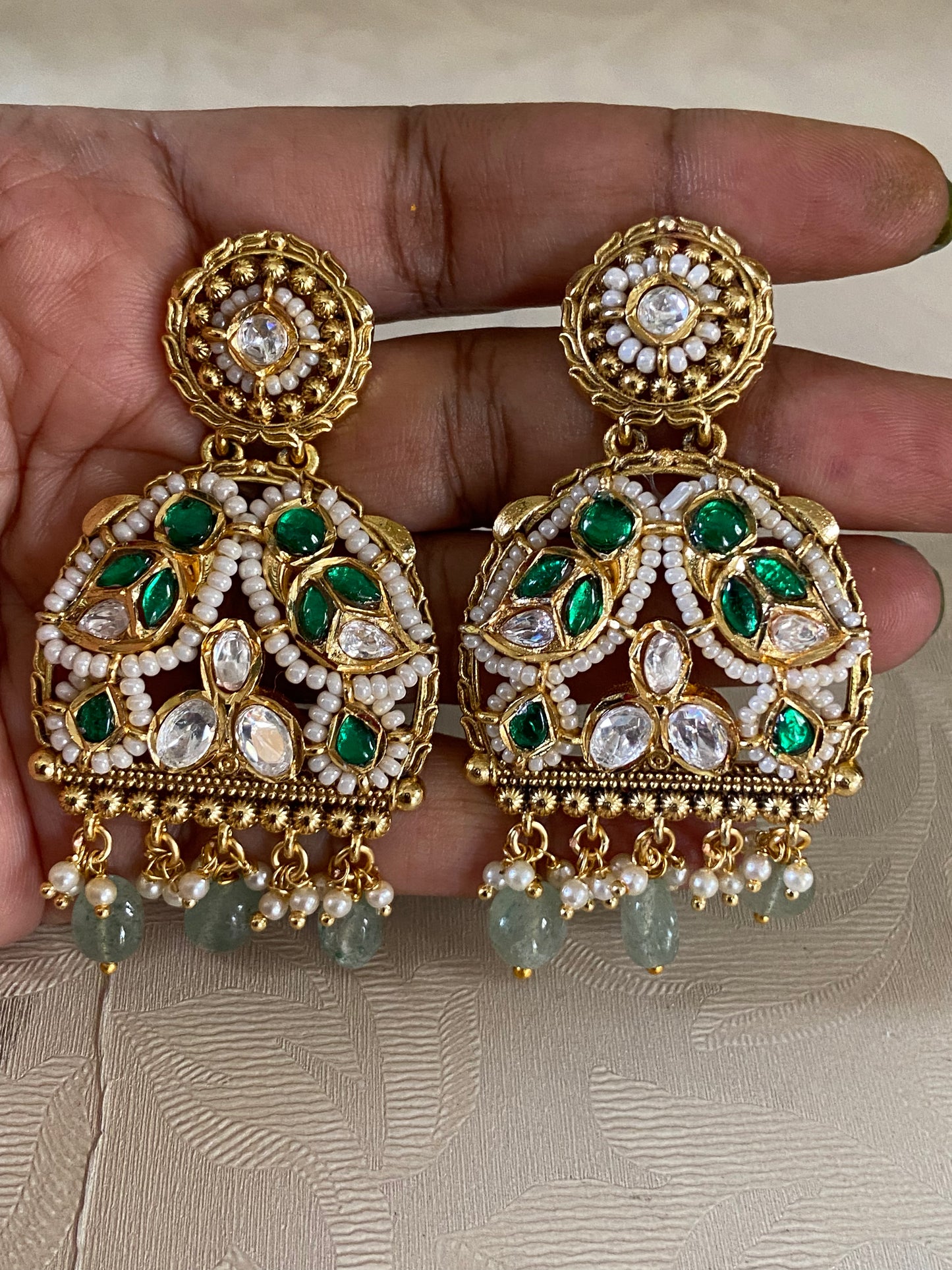 Polki Kundan Earrings | Indian Earrings In USA