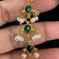 Triple Layer Pearl & Kundan Necklace With Earrings |  Indian Necklace