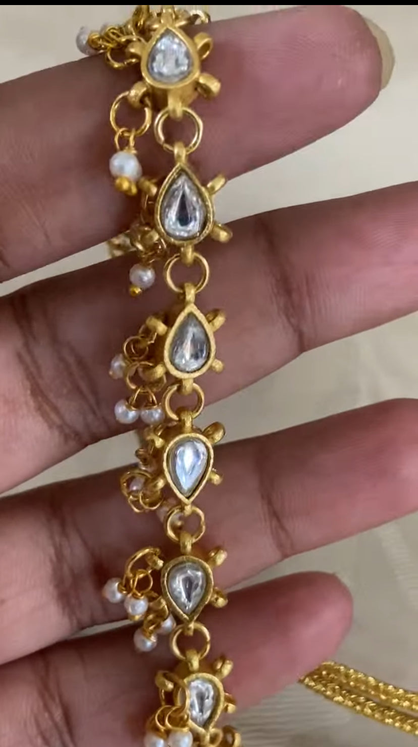 Kundan pearl Choker With Earrings | Indian Necklace In USA