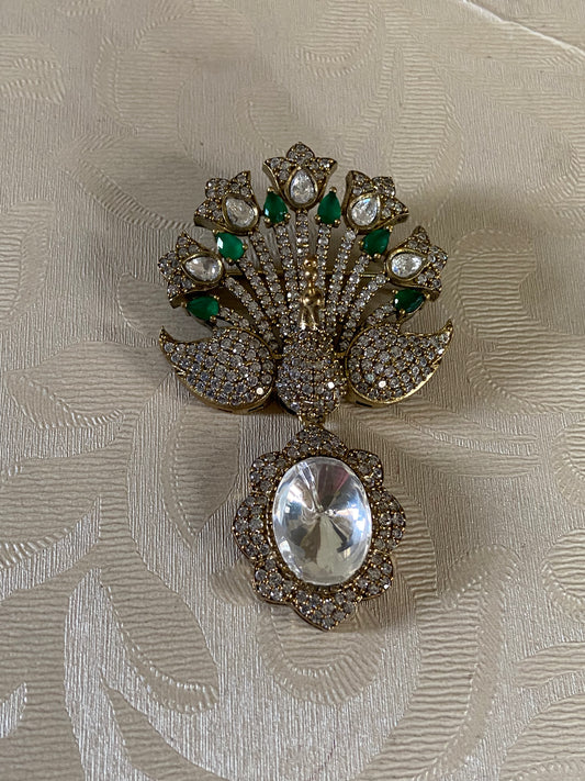 Victorian Peacock Brooch |  Multipurpose  Pin | Indian Jewelry