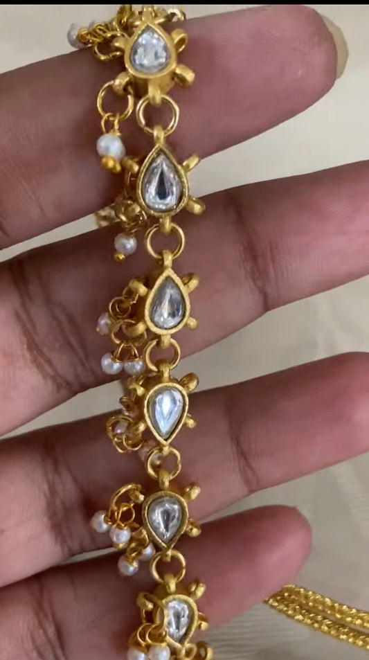 Kundan pearl Choker With Earrings | Indian Necklace In USA