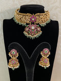 Antque Kemp Pearl Choker With Jumkis | Traditional Jewelry