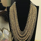 Silver & Gold Multilayer Pearl Necklace | Indian jewelry in USA