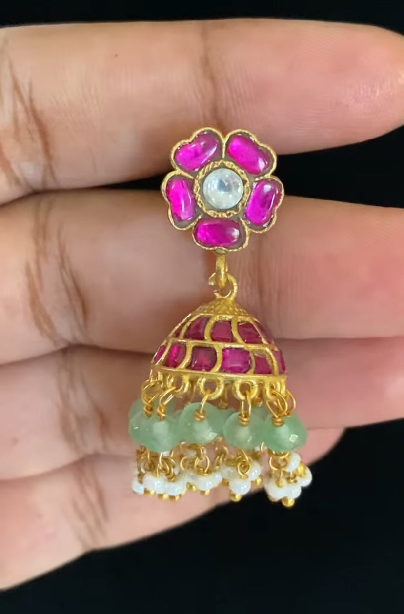 Jadau Kundan Jumki Earrings | Indian Earrings