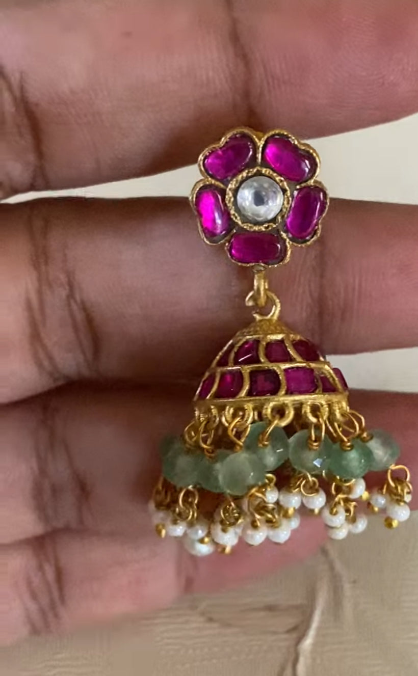 Jadau Kundan Jumki Earrings | Indian Earrings