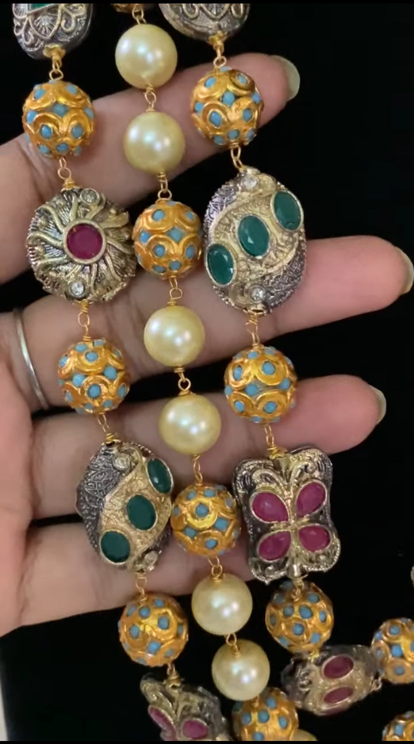 AD Victorian Beads Balls Pearl Necklace | Exclusive Necklace | Gift Idea