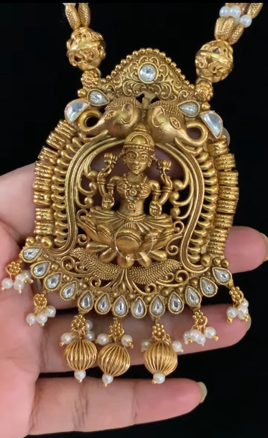 Laxmi pendant Temple Necklace | Traditional Indian Jewelry