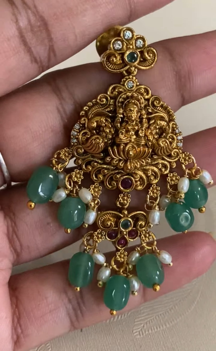 Antique Nakshi Lakshmi Kante With Earrings | Traditional Bridal Necklace