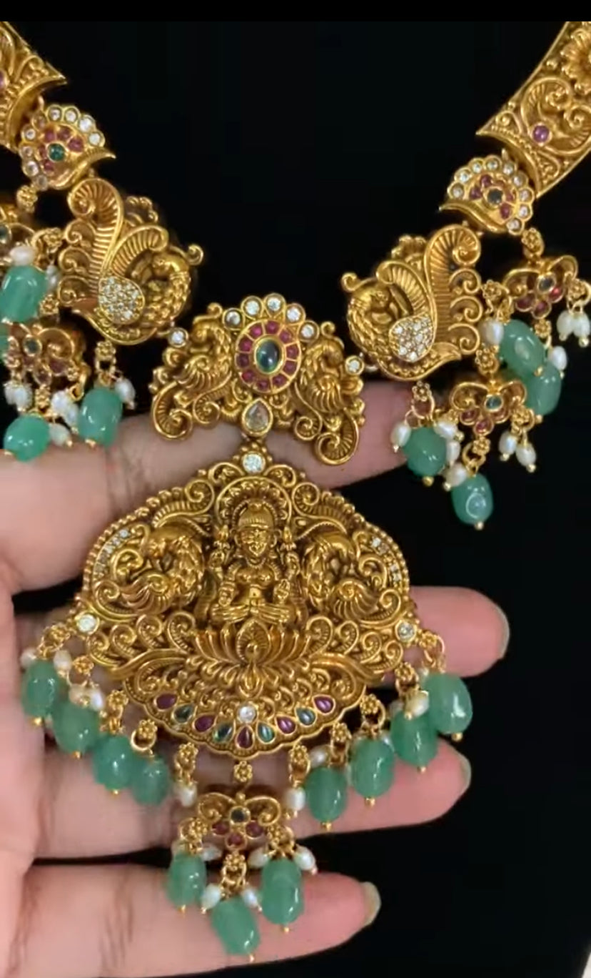 Antique Nakshi Lakshmi Kante With Earrings | Traditional Bridal Necklace