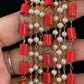 Layered Coral Green & Pearl Mala | Indian Beads Necklace
