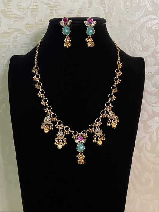 Antique Kundan Classic Necklace With Earrings | indian Jewelry In USA