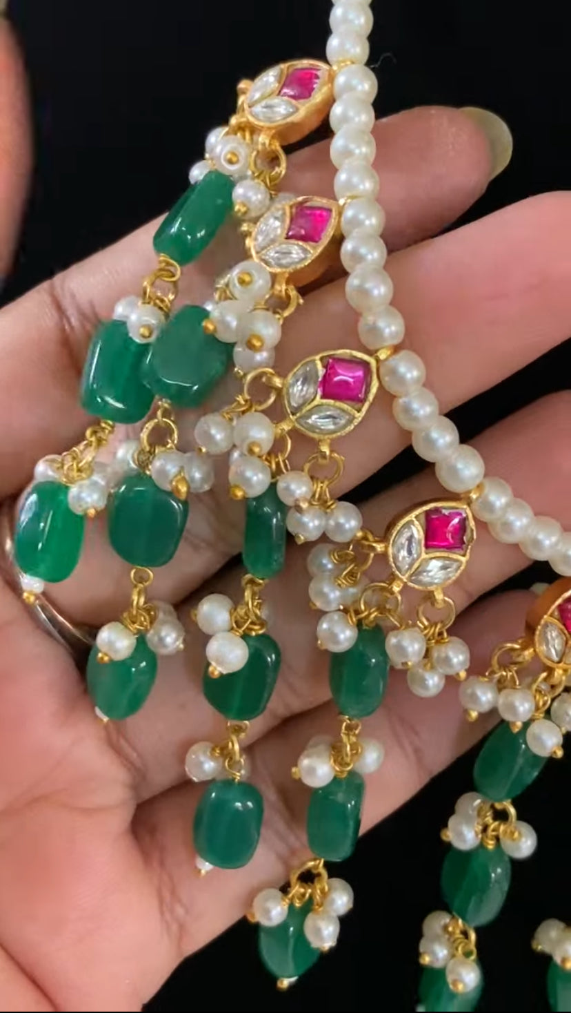 Kundan Beads & Pearls Necklace Set | Indian Necklace