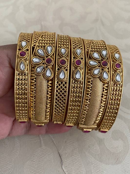 Antique Kundan Bangles | Indian Traditional Jewelry