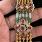 Traditional Kundan Necklace | Onyx Beads Necklace With Earrings
