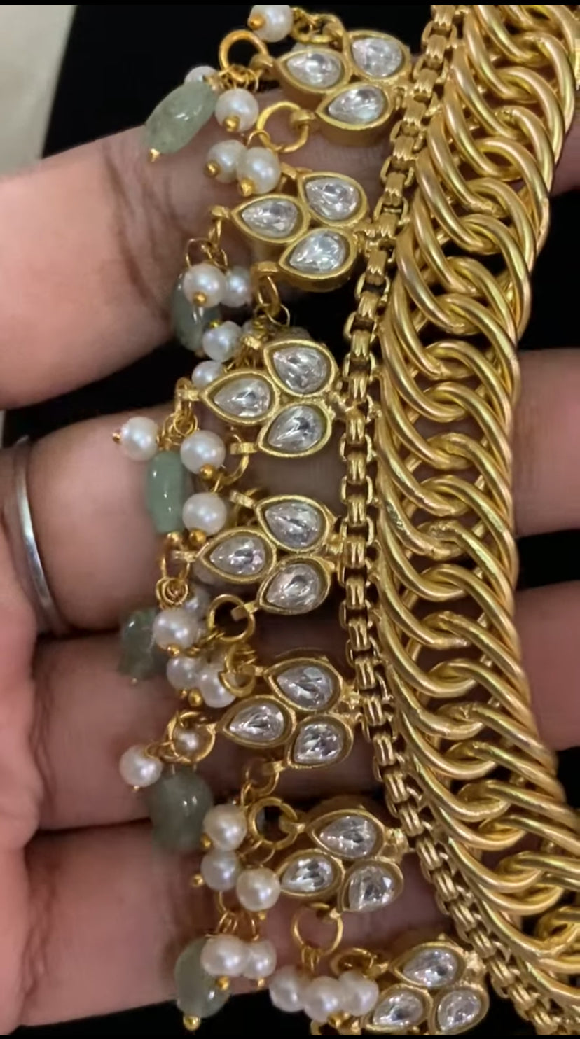 Jadau Kundan Jalebi Necklace| Traditional Necklace