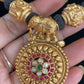 Antique Pendant Thread Necklace With Studs |  Handmade Necklace | Mangalasutra