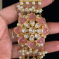 Kundan Embillished Pearl & Onyx Beads Necklace | Indian Luxury Necklace In USA | Side pendants necklace