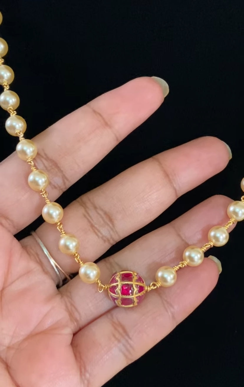 Jadau Bead Pearl Necklace | Indian Necklace In USA | Gift Idea