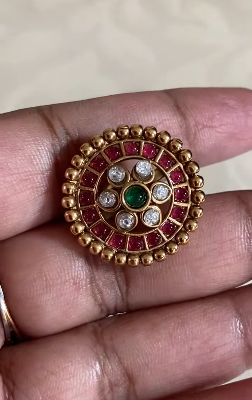 Antique Pendant Thread Necklace With Studs |  Handmade Necklace | Mangalasutra