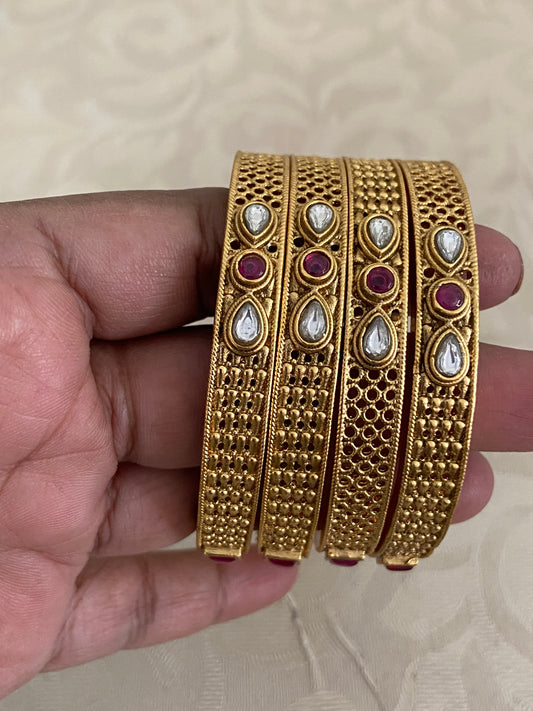 Antique Kundan Bangles | Indian Traditional Jewelry