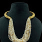 Designer Pearl Necklace | Traditional Pearl Mala with Antique Gold Necklace | Gift Idea