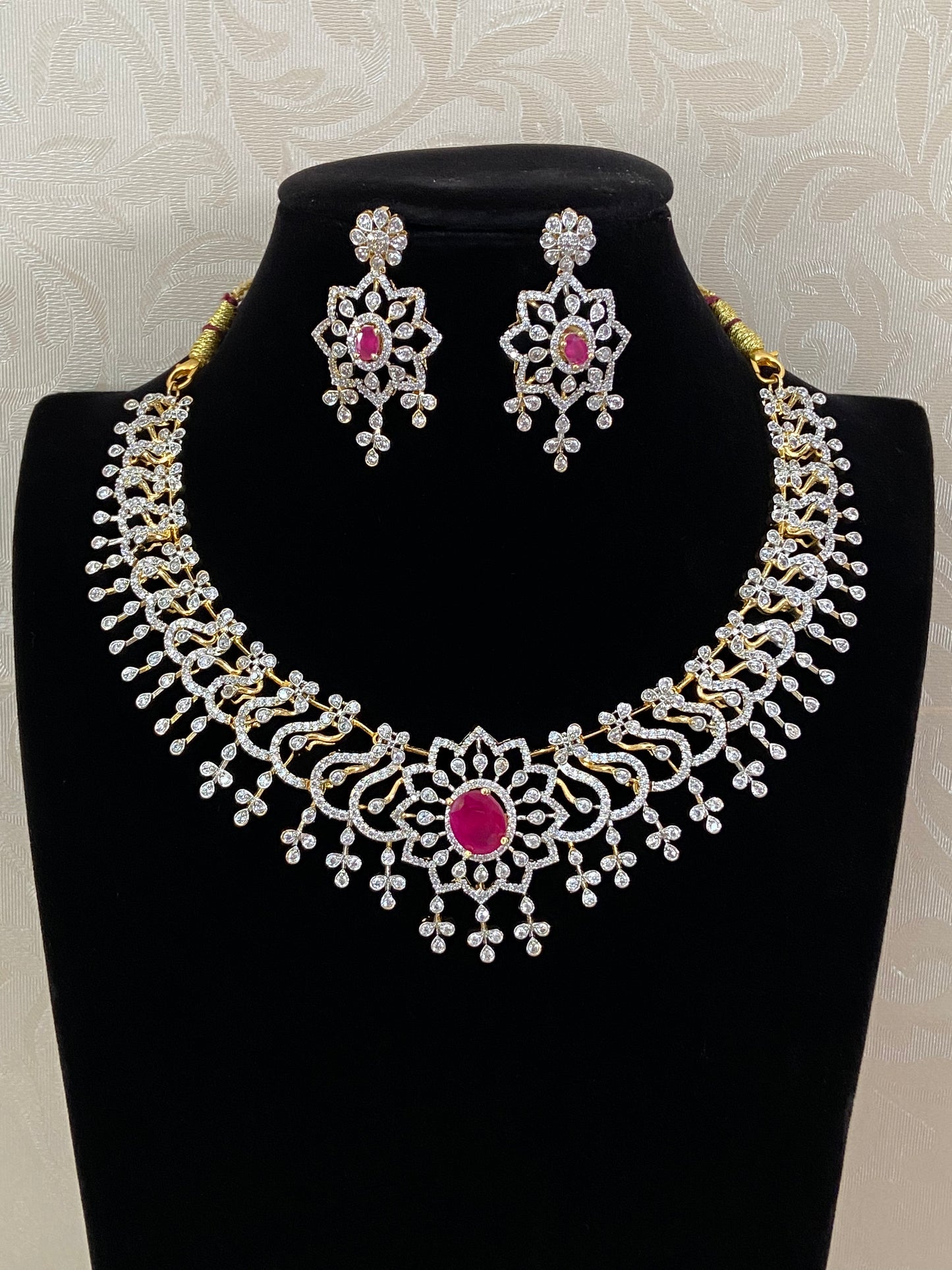 AD Middle Stone Changeble Necklace Set | latest Indian Jewelry | Gift Idea