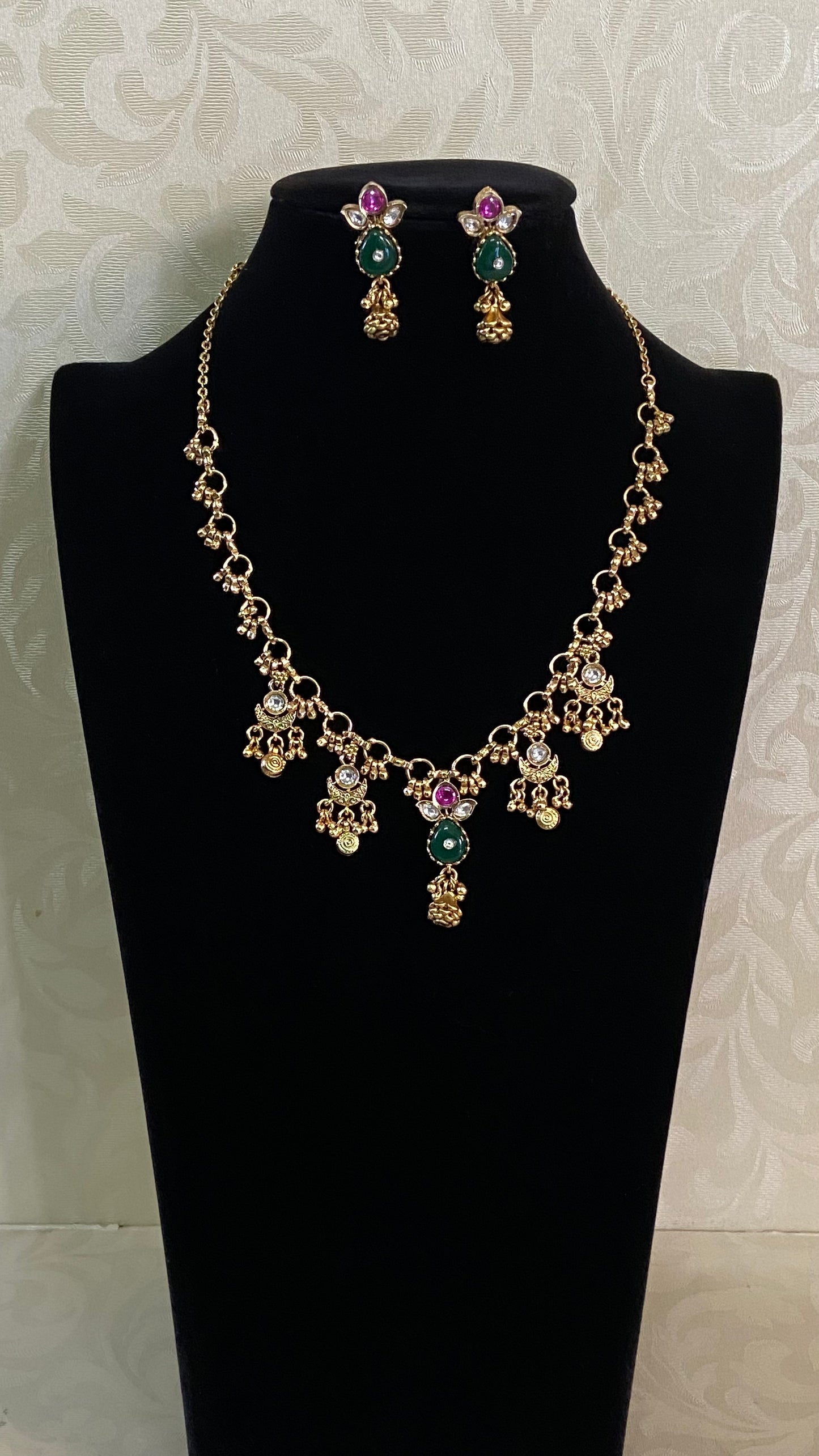 Antique Kundan Classic Necklace With Earrings | indian Jewelry In USA