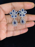 AD Rhodium Earrings  | Classic Indian Earrings
