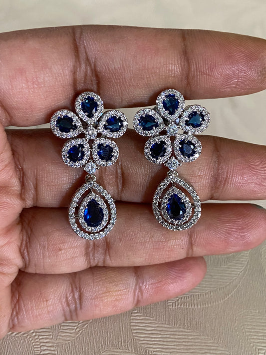 AD Rhodium Earrings  | Classic Indian Earrings