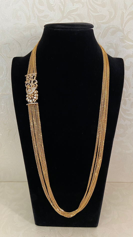 AD Peacock Pendant Antique Chandraharam | Indian Traditional Jewelry In USA