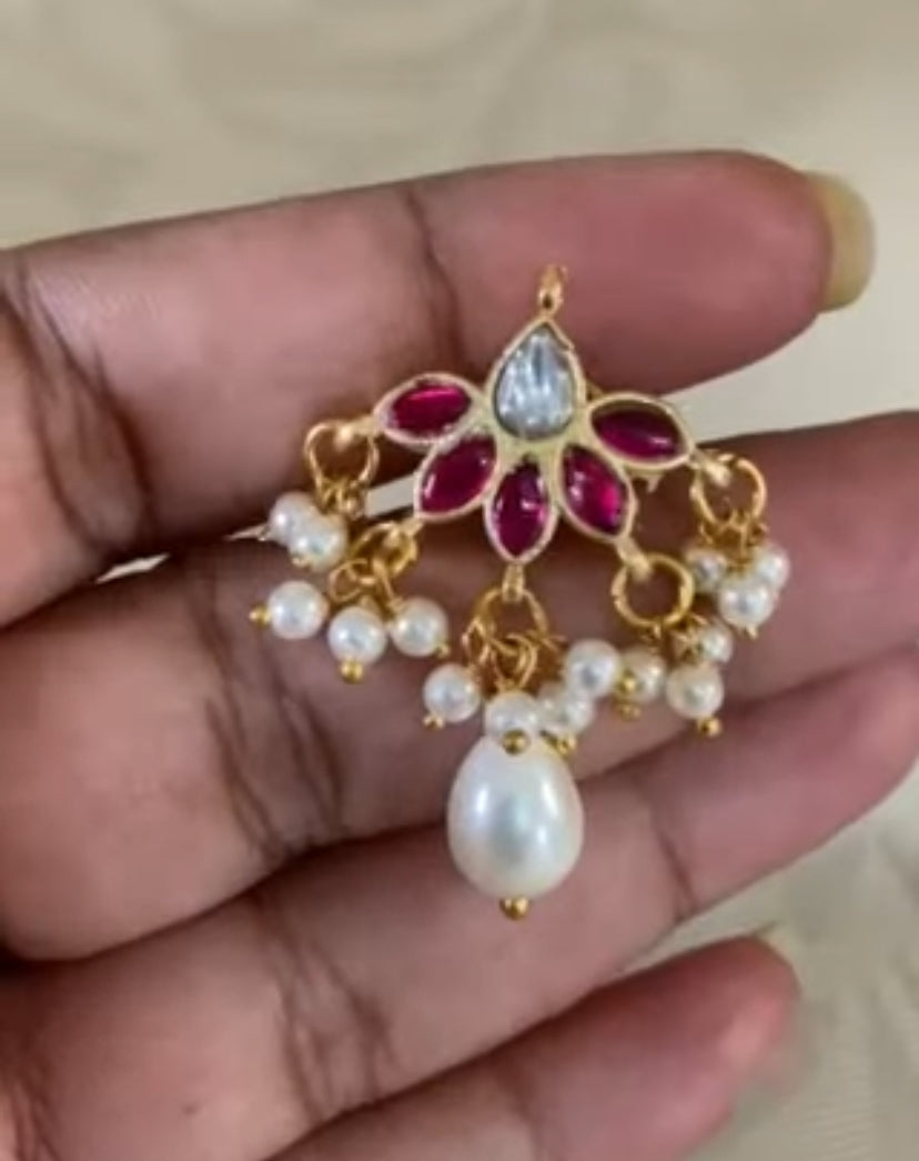 Antique Lion & Kundan Pendant Pearl Choker Set | Indian Necklace