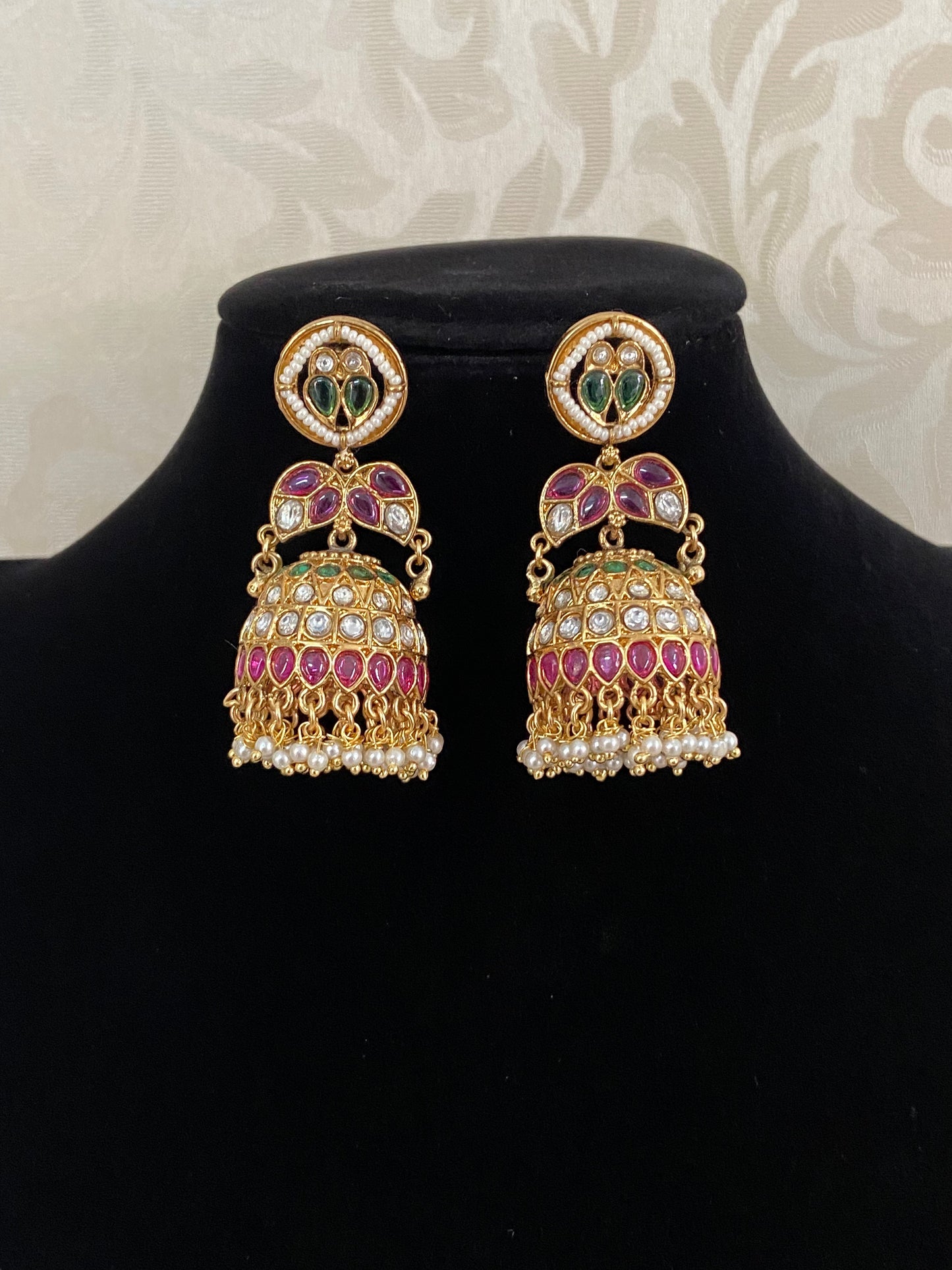 Antique AD Ruby Jumki Earring | Indian Jewelry