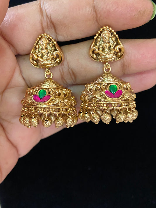 Antique Temple Jumki Earrings | Indian Jumkis