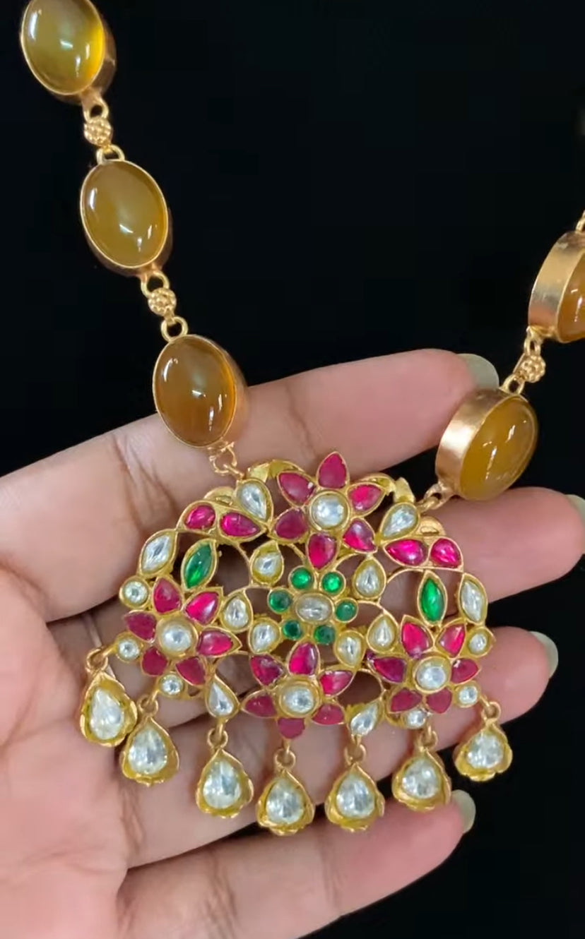 Natural stones Fusion Necklace | Indian Necklace | Gift idea