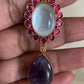 Natural stones Fusion Necklace With Earrings | Latest Indian jewelry | Gift Idea