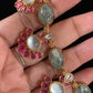 Natural stones Fusion Necklace with Earrings | Indian Designer Necklace