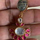 Natural stones Fusion Necklace with Earrings | Indian Designer Necklace