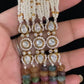 Polki Side Pendants Pearl & Beads Necklace | Indian Jewelry In Usa